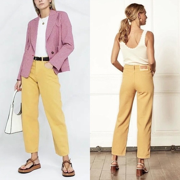 NWT BOYISH FREE PEOPLE 90s Rigid Denim High Rise Button Fly Straight Leg Jean 26 - Picture 2 of 7